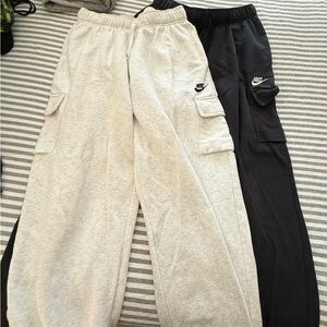Nike Cargo Sweatpants in Birch gray and Black